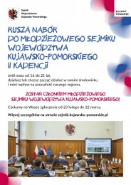 Ogłaszamy nabór do Młodzieżowego Sejmiku Województwa Kujawsko-Pomorskiego II kadencji!